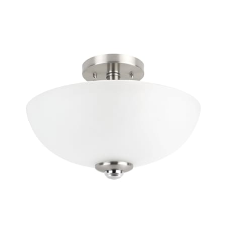 Globe Electric Hudson 2 Light 13" Wide Semi-Flush Bowl Ceiling Fixture Brushed Nickel / Chrome