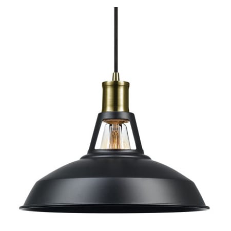 Globe Electric Robin 1-Light Plug-In or Hardwire Pendant with 15 Feet Black Woven Fabric Cord Satin Black