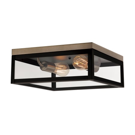 Globe Electric Verona 2 Light 13" Wide Flush Mount Square Ceiling Fixture Dark Bronze