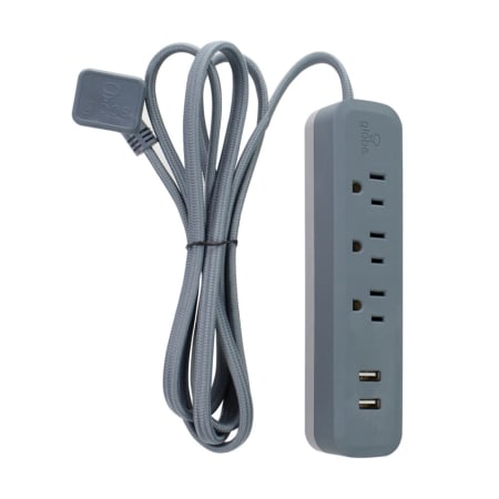 Globe Electric Designer 3-Outlet USB Surge Protector Power Strip with 2x USB Ports Adriatic