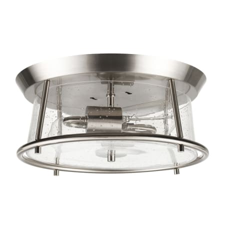 Globe Electric Donny 2 Light 13" Wide Flush Mount Drum Ceiling Fixture Brushed Nickel
