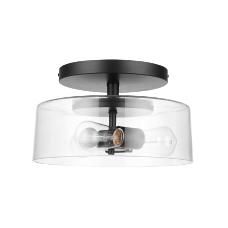 Globe Electric Wendell 3 Light 13" Wide Semi-Flush Ceiling Fixture Matte Black
