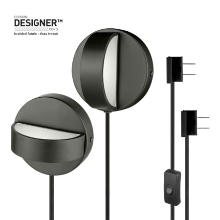 Globe Electric Magnus 5" Tall LED Hardwired or Plug-In Wall Sconce Matte Black