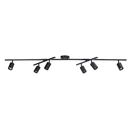 Globe Electric Waylon 6 Light 64" Wide Fixed Rail Linear Ceiling Fixture Matte Black