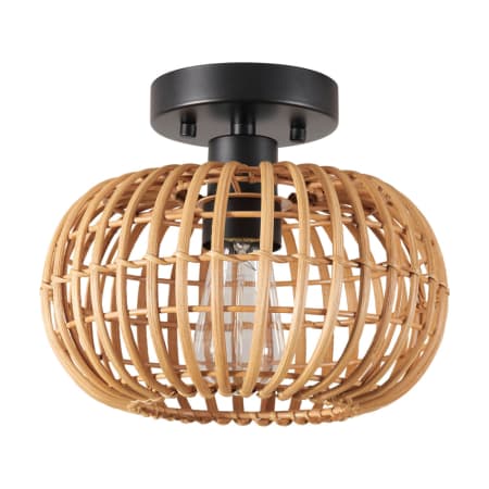 Globe Electric Fitz 10" Wide Semi-Flush Ceiling Fixture Satin Black