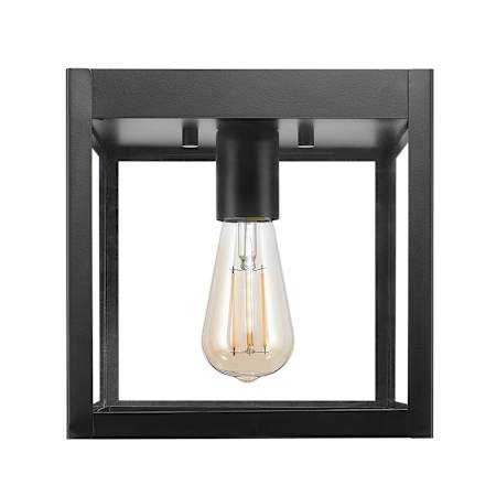 Globe Electric Sasha 8" Wide Flush Mount Square Outdoor Ceiling Fixture Matte Black