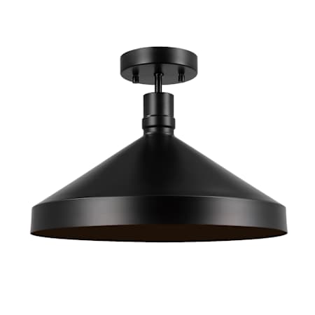 Globe Electric Violet 15" Wide Semi-flush Outdoor Ceiling Fixture Matte Black