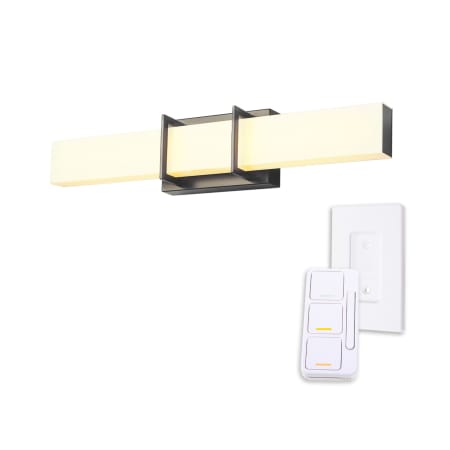 Globe Electric Horizon 24" Wide LED Bath Bar with Frosted Acrylic Shade Black