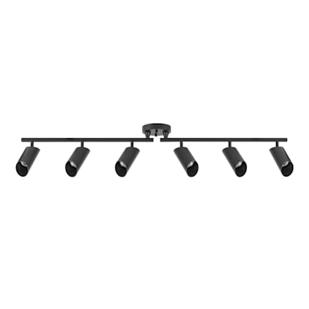 Globe Electric Christina 6 Light 46" Wide Fixed Rail Linear Ceiling Fixture Matte Black