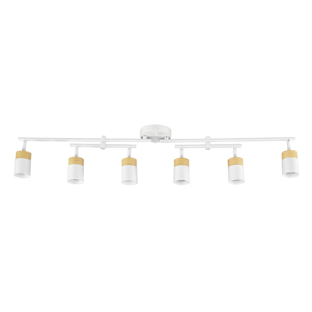 Globe Electric Hudson 6 Light 42" Wide Fixed Rail Linear Ceiling Fixture Matte White