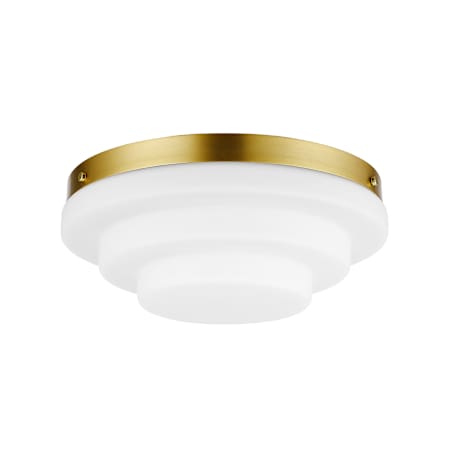 Globe Electric Devo 2 Light 12" Wide Flush Mount Ceiling Fixture with Frosted Glass Shade Matte Brass