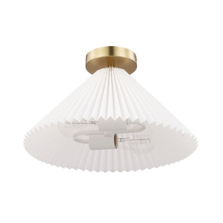 Globe Electric Delphine 2 Light 15" Wide Semi-Flush Ceiling Fixture Matte Brass