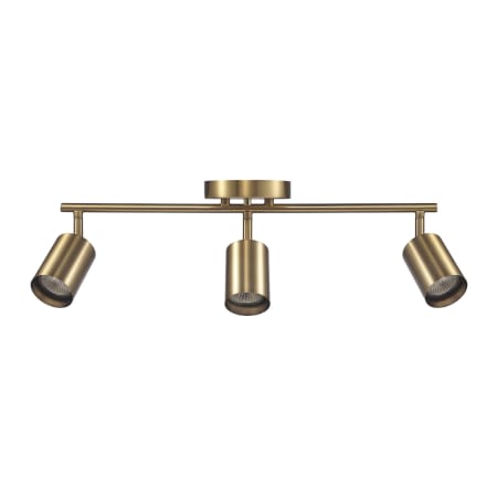 Globe Electric Pratt 3 Light 21" Wide Fixed Rail Linear Ceiling Fixture Matte Brass