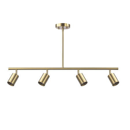 Globe Electric Willard 4 Light 35" Wide Fixed Rail Linear Ceiling Fixture Matte Brass