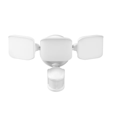 Globe Electric Motion Sensing Adjustable Head Triple Light 12-1/16" Wide 4000K LED Outdoor Flood Light White