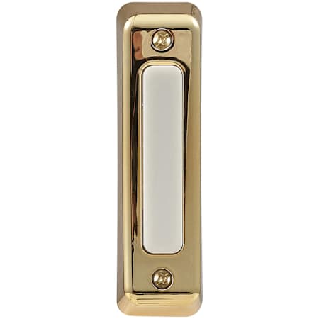 Globe Electric Heath Zenith Plastic Wired Push Doorbell Button with Curved Face Polished Brass