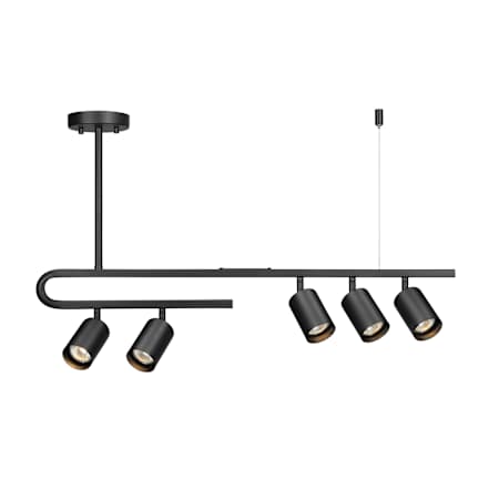 Globe Electric Brooke 5 Light 32" Wide Semi-flush Linear Ceiling Fixture Matte Black