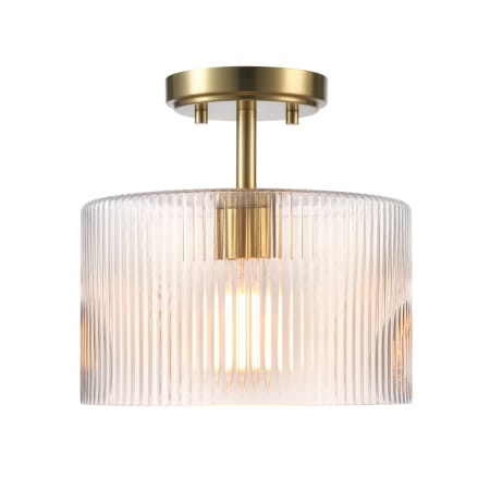 Globe Electric Suzie 10" Wide Semi-Flush Drum Ceiling Fixture Matte