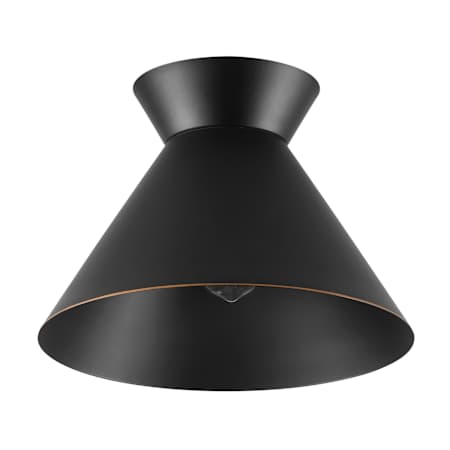 Globe Electric 12" Wide Flush Mount Ceiling Fixture with Metal Shade Matte Black