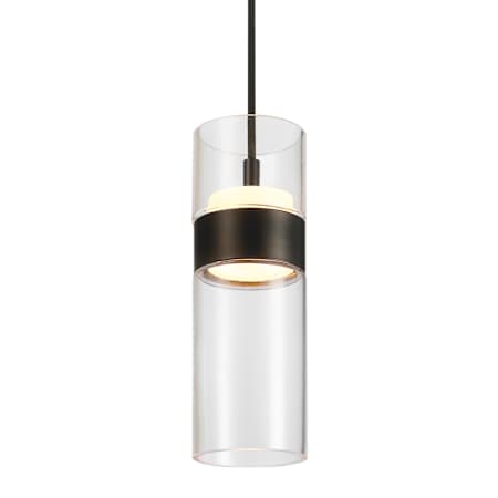Globe Electric 4" Wide LED Mini Pendant with Clear Glass Shades Matte Black