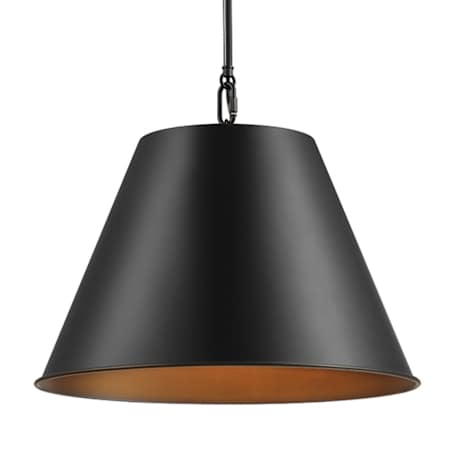 Globe Electric 18" Wide Pendant with Metal Shade Matte Black
