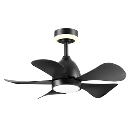 Globe Electric 30" 5 Blade Indoor LED Ceiling Fan Matte Black