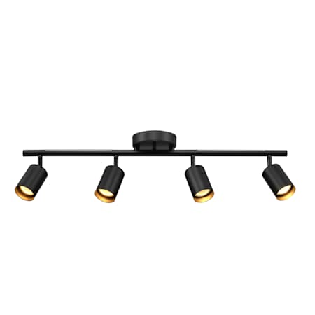 Globe Electric 4 Light 30" Wide Fixed Rail Linear Ceiling Fixture Matte Black