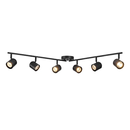 Globe Electric 6 Light 48" Wide Fixed Rail Linear Ceiling Fixture Matte Black