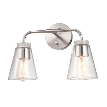 Globe Electric 2 Light 15" Wide Vanity Light Brushed Nickel