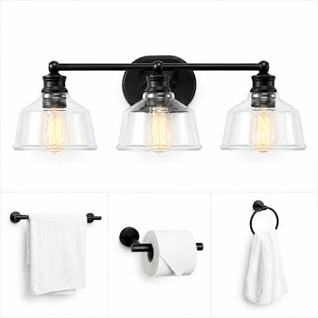 Globe Electric 3 Light 24" Wide Vanity Light Matte Black