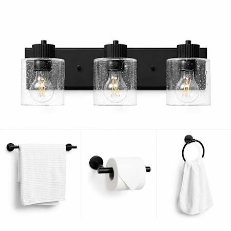 Globe Electric 3 Light 20" Wide Vanity Light Matte Black
