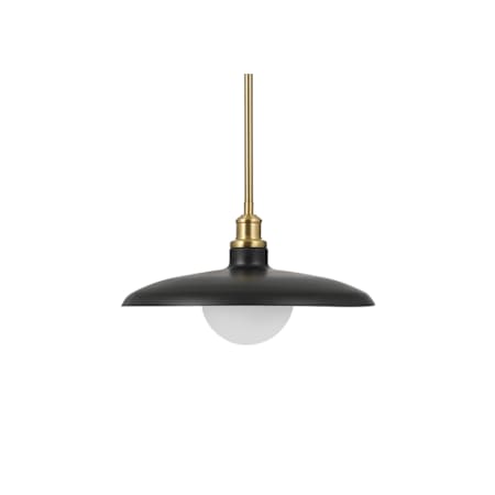 Globe Electric 15" Wide LED Pendant Matte Black / Matte Brass
