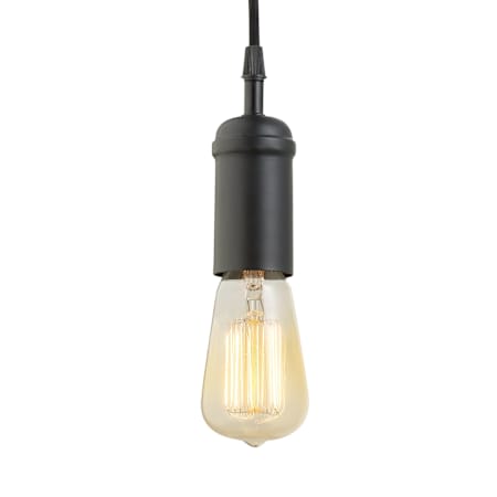 Globe Electric Vintage 1 Light Hanging Pendant with Black Woven Fabric Wrapped Cord Black with Black Rope