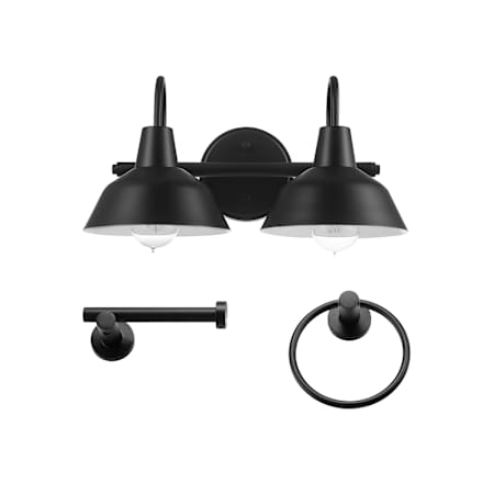 Globe Electric Brooklyn 2 Light 16" Wide Vanity Light Matte Black
