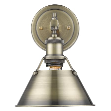 Golden Lighting Orwell 10" Tall Bathroom Sconce Aged Brass