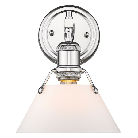 Golden Lighting Orwell 10" Tall Bathroom Sconce Chrome with Opal Shades