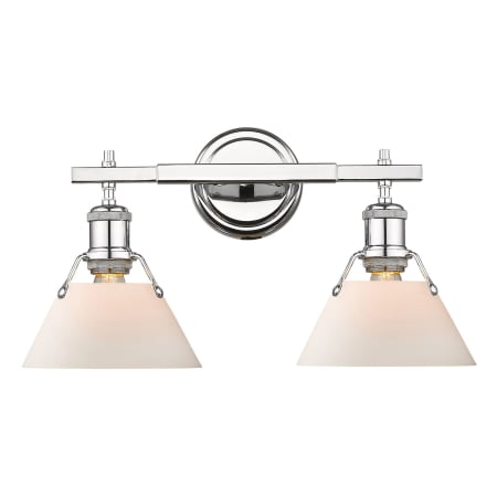 Golden Lighting Orwell 2 Light 18" Wide Vanity Light Chrome with Opal Shades