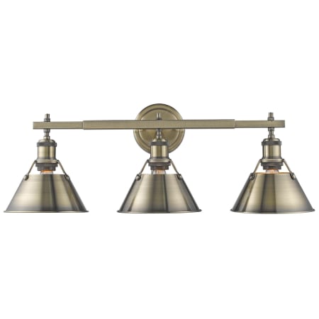 Golden Lighting Orwell 3 Light 27" Wide Vanity Light Aged Brass
