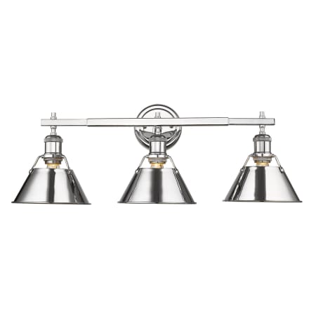 Golden Lighting Orwell 3 Light 27" Wide Vanity Light Chrome with Chrome Shades