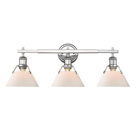 Golden Lighting Orwell 3 Light 27" Wide Vanity Light Chrome with Opal Shades