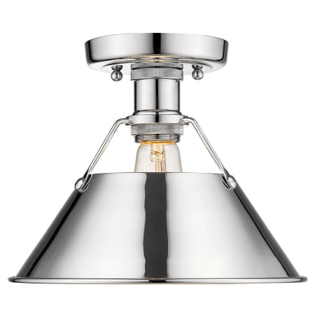 Golden Lighting Orwell 10" Wide Semi-Flush Ceiling Fixture Chrome with Chrome Shades