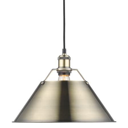 Golden Lighting Orwell 14" Wide Pendant Aged Brass