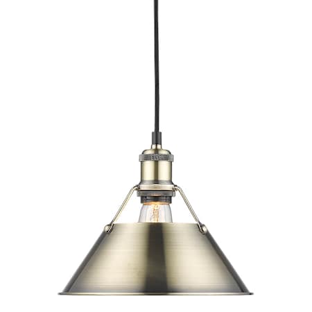 Golden Lighting Orwell 10" Wide Mini Pendant Aged Brass
