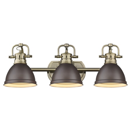 Golden Lighting Duncan 3 Light 25" Wide Bathroom Vanity Light Aged Brass / Rubbed Bronze