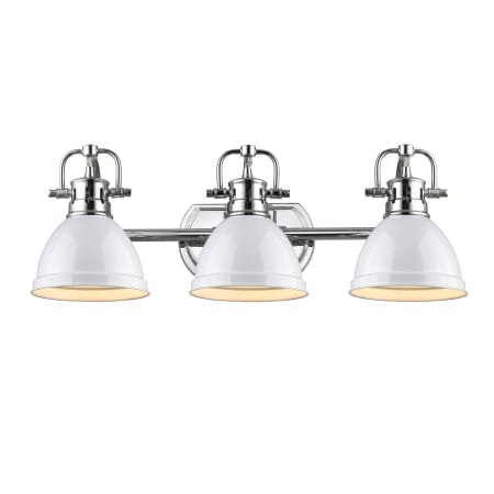 Golden Lighting Duncan 3 Light 25" Wide Vanity Light White