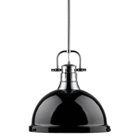 Golden Lighting Duncan Single Light 14" Wide Pendant Black