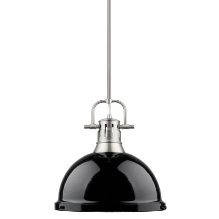 Golden Lighting Duncan Single Light 14" Wide Pendant Black