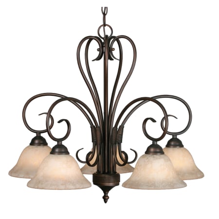 Golden Lighting Homestead 5 Light 25" Wide Chandelier Rubbed Bronze
