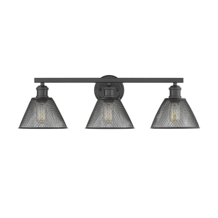 Golden Lighting Carver 3 Light 28" Wide Bathroom Vanity Light Black