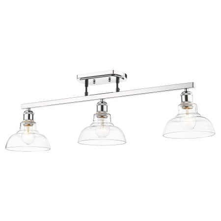 Golden Lighting Carver 3 Light 36" Wide Fixed Rail Linear Ceiling Fixture Chrome